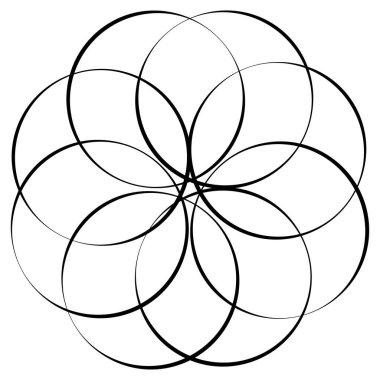Birbirine kenetlenmiş dairesel geometrik simge, logo
