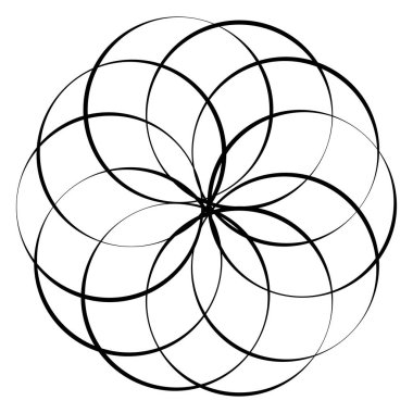 Birbirine kenetlenmiş dairesel geometrik simge, logo