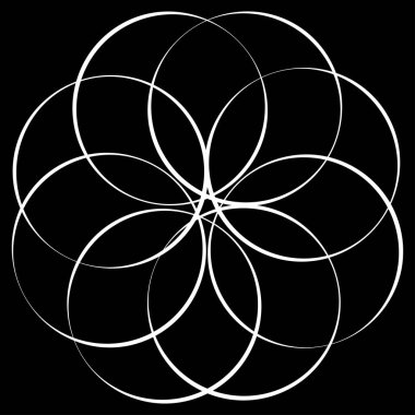 Birbirine kenetlenmiş dairesel geometrik simge, logo