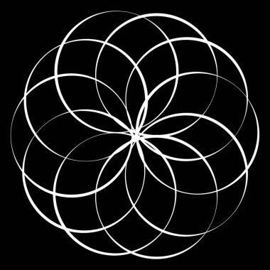 Birbirine kenetlenmiş dairesel geometrik simge, logo