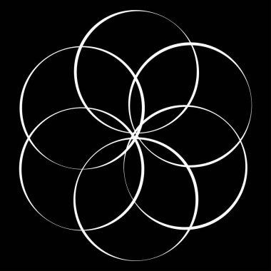 Birbirine kenetlenmiş dairesel geometrik simge, logo