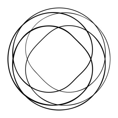 Rastgele eşmerkezli daireler. Dairesel soyut geometrik simge, sembol. Volt, sarmal, sarmal, girdap ve dönme vektör elementi