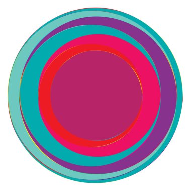 Rastgele eşmerkezli daireler. Dairesel soyut geometrik simge, sembol. Volt, sarmal, sarmal, girdap ve dönme vektör elementi