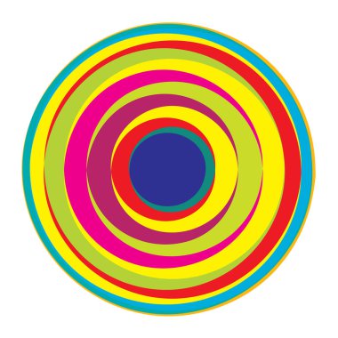 Rastgele eşmerkezli daireler. Dairesel soyut geometrik simge, sembol. Volt, sarmal, sarmal, girdap ve dönme vektör elementi