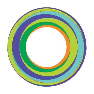 Rastgele eşmerkezli daireler. Dairesel soyut geometrik simge, sembol. Volt, sarmal, sarmal, girdap ve dönme vektör elementi