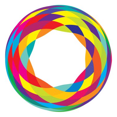 Rastgele eşmerkezli daireler. Dairesel soyut geometrik simge, sembol. Volt, sarmal, sarmal, girdap ve dönme vektör elementi