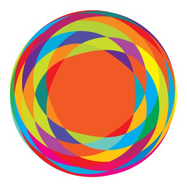 Rastgele eşmerkezli daireler. Dairesel soyut geometrik simge, sembol. Volt, sarmal, sarmal, girdap ve dönme vektör elementi