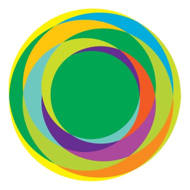 Rastgele eşmerkezli daireler. Dairesel soyut geometrik simge, sembol. Volt, sarmal, sarmal, girdap ve dönme vektör elementi