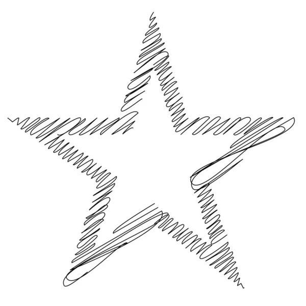Desenho Mão Livre Estrela Rabiscos Desenhados Mão Rabiscos Forma Esboço — Vetor de Stock