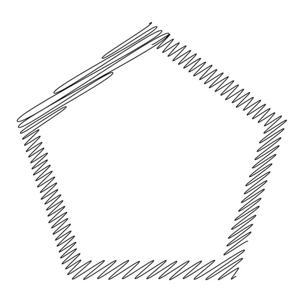 Achteckige Freihandzeichnung Handgezeichnetes Polygonkritzeln Doodle Skizzenform Bestandsvektorillustration Clip Art Grafiken — Stockvektor