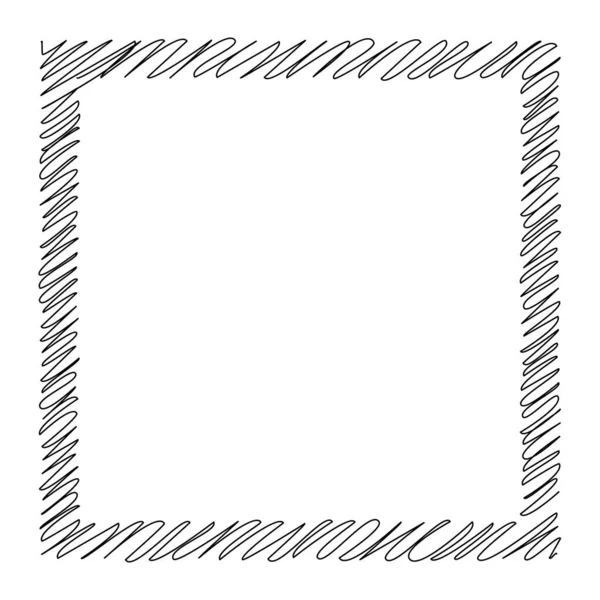 Vierkante Vrijstaande Tekening Handgetekende Krabbel Doodle Schetsvorm Voorraad Vector Illustratie — Stockvector