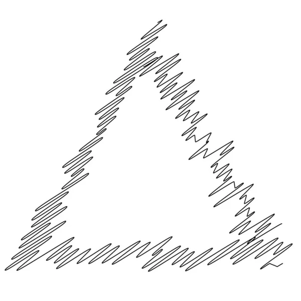 Triangle Dessin Main Levée Gribouillage Main Gribouillage Croquis Illustration Vectorielle — Image vectorielle