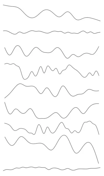 Vågiga Vinkande Linjer Våg Effekt Ränder Zigzack Tvärstrimmor Strimmor — Stock vektor