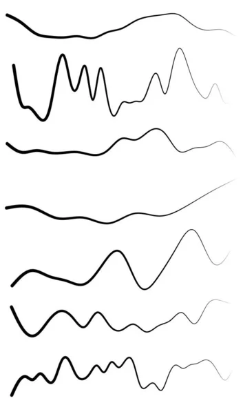 Wellenförmige Winkende Linien Streifen Mit Welleneffekt Zick Zack Kreuz Und — Stockvektor