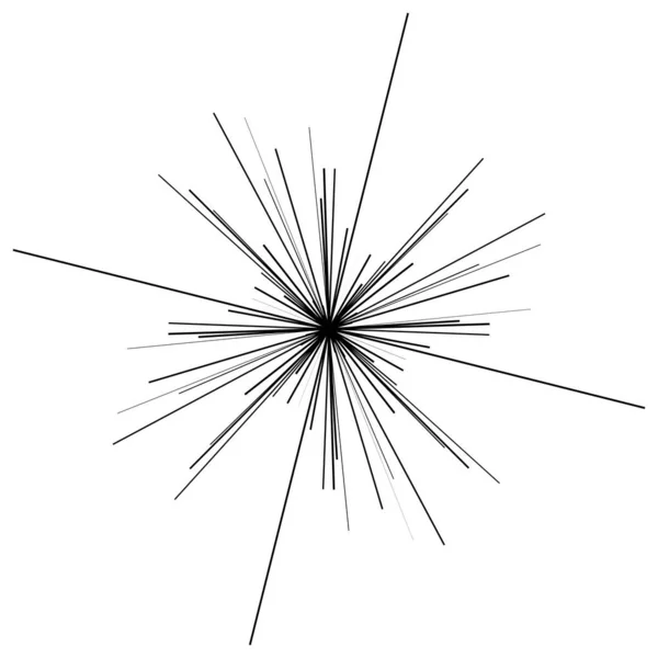 Lignes Rayonnantes Aléatoires Éclatement Étoile Rayures Éclat Soleil Poutres Éléments — Image vectorielle