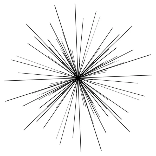 Zufällig Ausstrahlende Linien Starburst Sunburst Streifen Strahlen Strahlen — Stockvektor