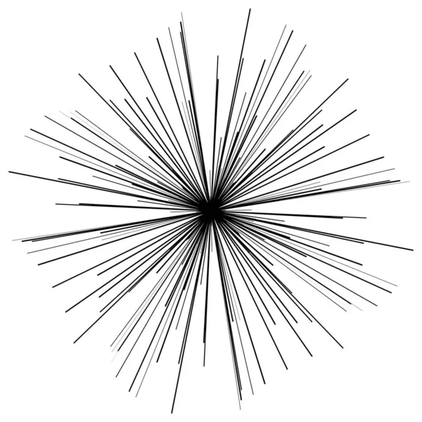 Willekeurige Lijnen Sterrensprong Zonnestraal Strepen Stralen Stralingselement — Stockvector