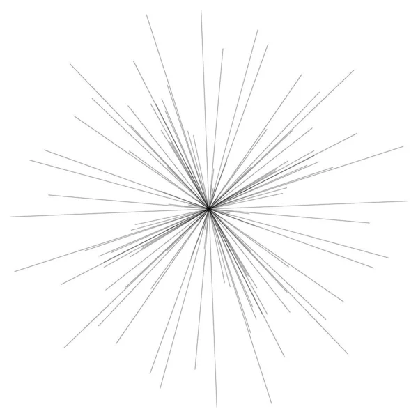 Lignes Rayonnantes Aléatoires Éclatement Étoile Rayures Éclat Soleil Poutres Éléments — Image vectorielle