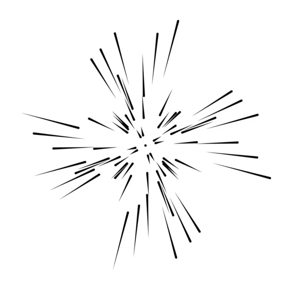 Случайные Линии Излучения Звездный Взрыв Солнечные Полоски Луч Элемент Лучей — стоковый вектор