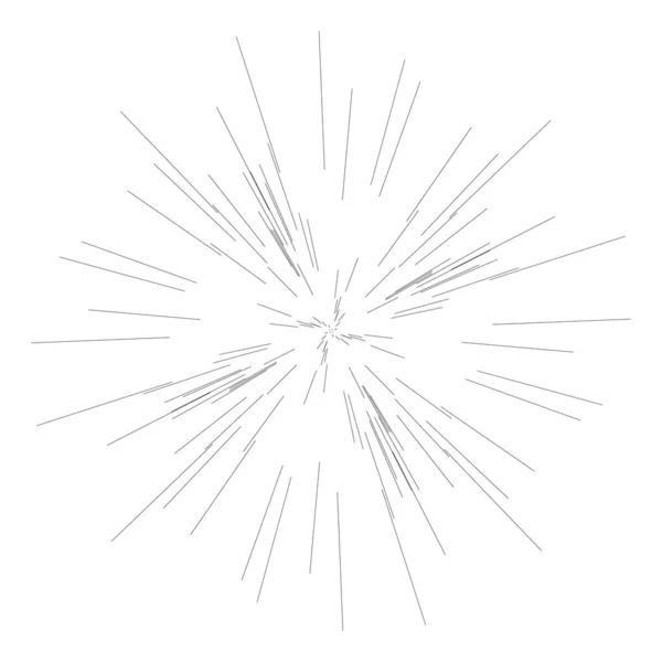 Willekeurige Lijnen Sterrensprong Zonnestraal Strepen Stralen Stralingselement — Stockvector