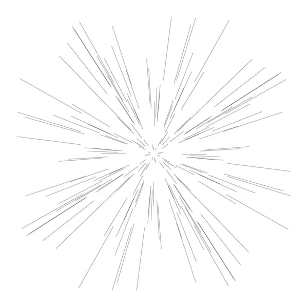 Випадкові Лінії Випромінювання Зоряна Брама Сонячні Спалахи Промені Елемент Променів — стоковий вектор