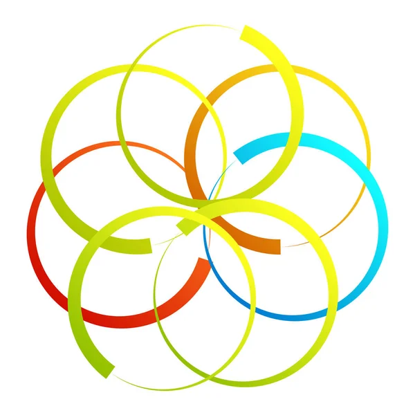 Διασύνδεση Κύκλοι Interlace Κυκλικό Γεωμετρικό Εικονίδιο Λογότυπο — Διανυσματικό Αρχείο