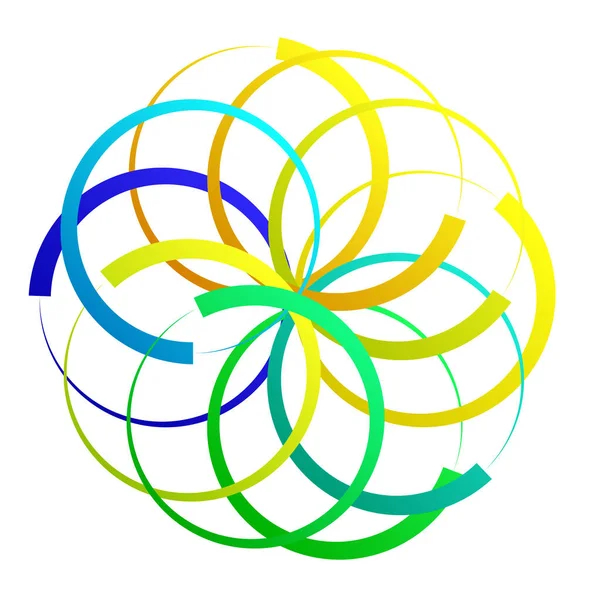 Icône Géométrique Circulaire Entrelacée Logo — Image vectorielle