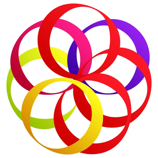 Prokládací Prokládané Kruhové Kruhové Geometrické Ikony Logo — Stockový vektor