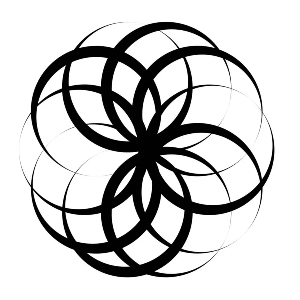 Vergrendeling Cirkels Rond Geometrisch Icoon Logo — Stockvector