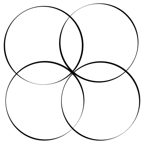 Διασύνδεση Κύκλοι Interlace Κυκλικό Γεωμετρικό Εικονίδιο Λογότυπο — Διανυσματικό Αρχείο