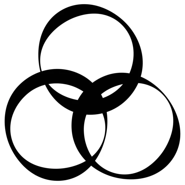 Ineinandergreifende Kreise Kreisförmige Geometrische Ikone Logo — Stockvektor