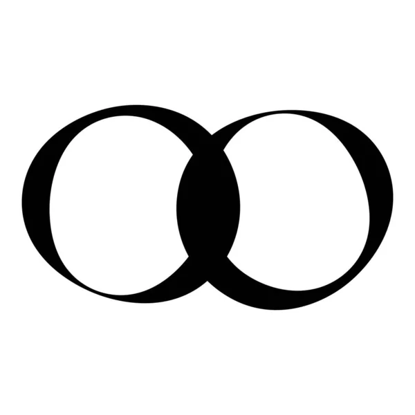 Förreglande Interlace Cirklar Cirkulär Geometrisk Ikon Logotyp — Stock vektor