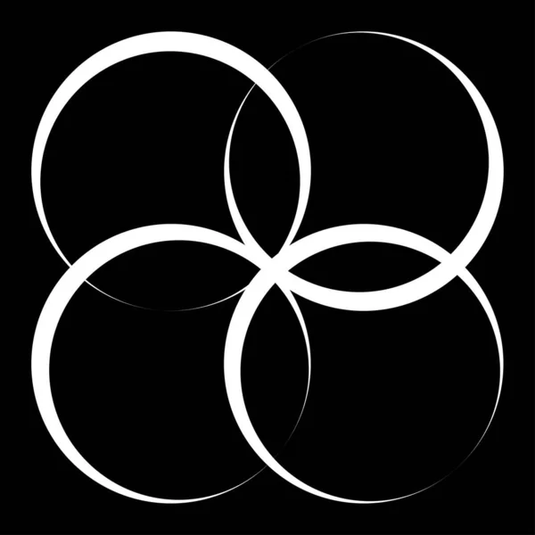 Interlocking Interlace Circles Circular Geometric Icon Logo — Stock Vector