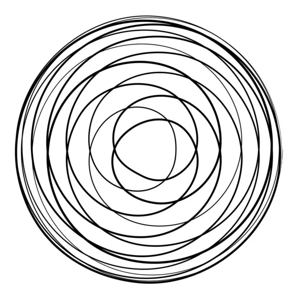 Véletlenszerű Koncentrikus Körök Körkörös Absztrakt Geometriai Ikon Szimbólum Volu Helix — Stock Vector