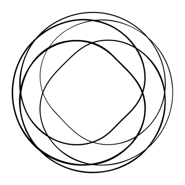 Slumpmässiga Koncentriska Cirklar Cirkulär Abstrakt Geometrisk Ikon Symbol Vektorelement För — Stock vektor