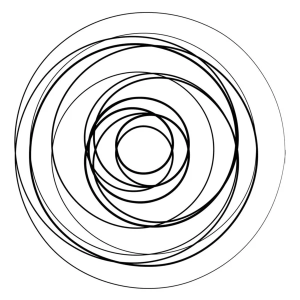 Zufällige Konzentrische Kreise Kreisförmiges Abstraktes Geometrisches Symbol Symbol Volute Helix — Stockvektor