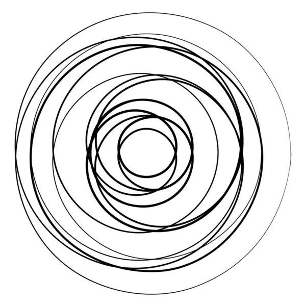 Circulos Concéntricos Aleatorios Icono Geométrico Abstracto Circular Símbolo Volumen Hélice — Vector de stock