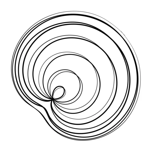 Random Concentric Circles Circular Abstract Geometric Icon Symbol Volute Helix — Stock Vector