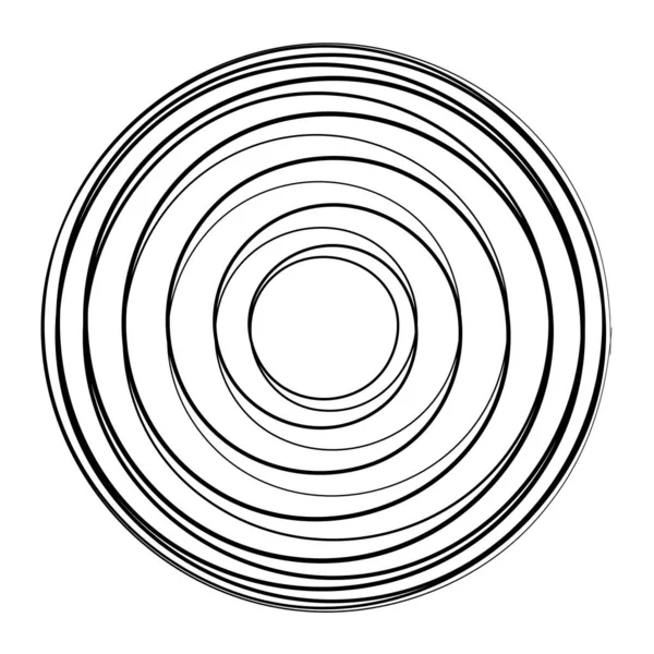 Losowe Kręgi Koncentryczne Okrągła Abstrakcyjna Ikona Geometryczna Symbol Objętość Spirala — Wektor stockowy