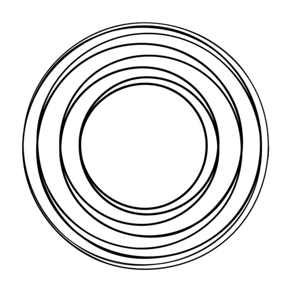 Náhodné Soustředné Kruhy Kruhová Abstraktní Geometrická Ikona Symbol Vektorový Prvek — Stockový vektor