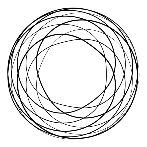 Rastgele eşmerkezli daireler. Dairesel soyut geometrik simge, sembol. Volt, sarmal, sarmal, girdap ve dönme vektör elementi