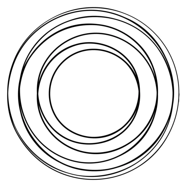 Cerchi Concentrici Casuali Icona Geometrica Astratta Circolare Simbolo Elemento Voluto — Vettoriale Stock