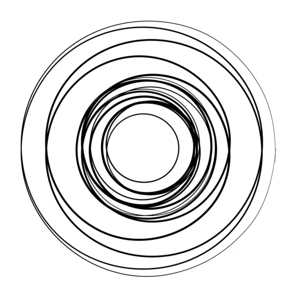 Zufällige Konzentrische Kreise Kreisförmiges Abstraktes Geometrisches Symbol Symbol Volute Helix — Stockvektor