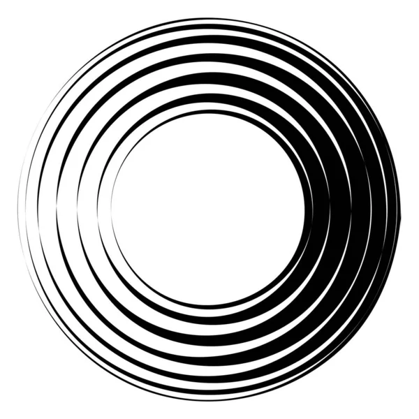 Véletlenszerű Koncentrikus Körök Körkörös Absztrakt Geometriai Ikon Szimbólum Volu Helix — Stock Vector