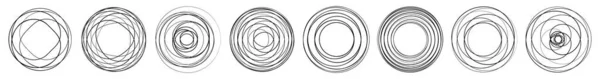 Zufällige Konzentrische Kreise Kreisförmiges Abstraktes Geometrisches Symbol Symbol Volute Helix — Stockvektor