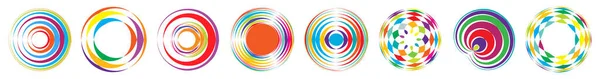 Círculos Concêntricos Ícone Geométrico Abstrato Circular Símbolo Voluta Hélice Espiral —  Vetores de Stock
