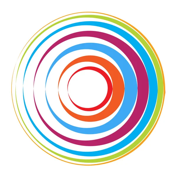 Rastgele eşmerkezli daireler. Dairesel soyut geometrik simge, sembol. Volt, sarmal, sarmal, girdap ve dönme vektör elementi