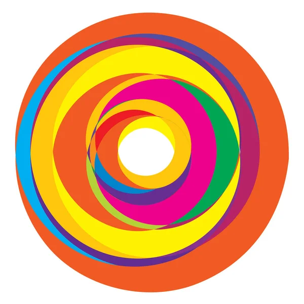 Rastgele eşmerkezli daireler. Dairesel soyut geometrik simge, sembol. Volt, sarmal, sarmal, girdap ve dönme vektör elementi