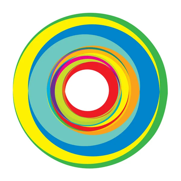 Círculos Concêntricos Ícone Geométrico Abstrato Circular Símbolo Voluta Hélice Espiral — Vetor de Stock