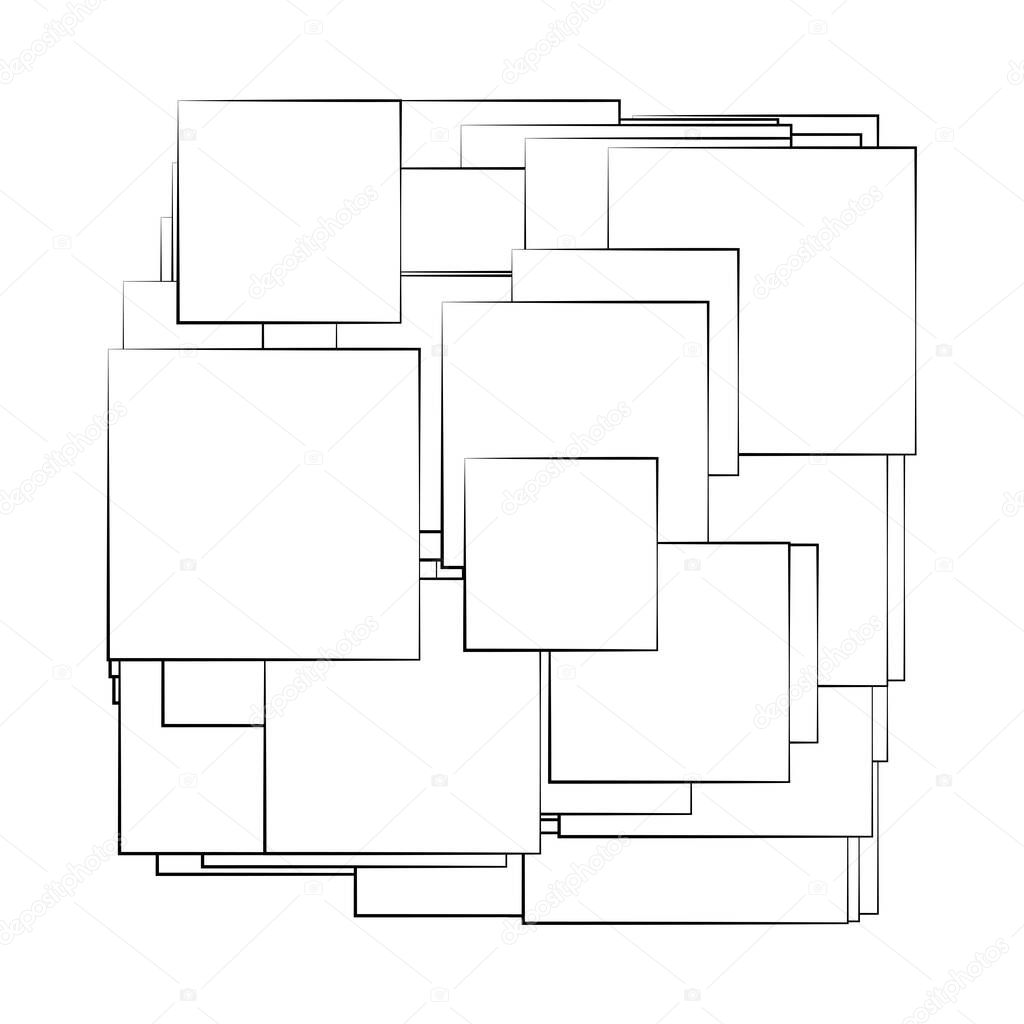 Random rectangles structure vector composition, pattern